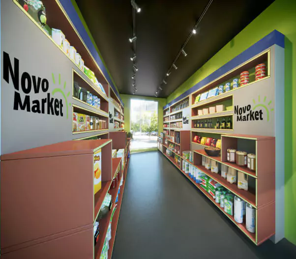 Imagem do supermercado do empreendimento.